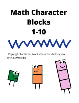 Preview of Math Character Blocks - Number Manipulatives 1-10