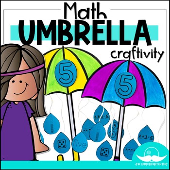 Preview of Math Umbrella Spring Activity | Multiple Math Skills