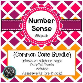 Preview of Number Sense Common Core Unit {grade 8}