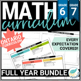 BUNDLE Full Year of Math Grades 6 & 7! New Ontario Math Cu
