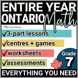 Math Unit Bundle: Full Year of Grade 7 Math! NEW Ontario C
