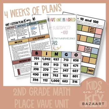 Preview of Math Unit Plans | Place Value Lesson Plan | 2nd Grade Math Unit | 4 Week Unit |