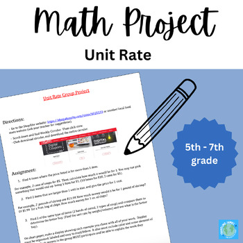 Preview of Math Unit Rate Project | Group Project | Review | 5th 6th Grades