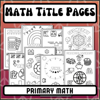 Preview of Math Unit Title Pages | Printable Coloring for 8 Different Primary Math Topics