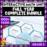 Math Unit Year Long Bundle | Grade 3 | Interactive Math Un