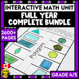 Math Unit Year Long Bundle  | Grade 4 and Grade 5 | Intera