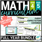 UPDATED FULL YEAR of GRADE 4/5 Ontario Math Units Lessons 