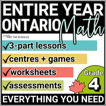 Preview of Math Units Bundle: Full Year of Grade 4 Math! NEW Ontario Math Curriculum