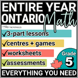 UPDATED FULL YEAR of GRADE 5 Ontario Math Lesson Plans Act