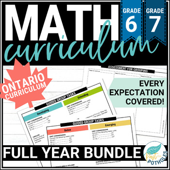 Preview of UPDATED FULL YEAR of GRADE 6/7 ONTARIO MATH UNITS Lessons Activities Assessments