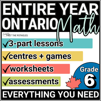 Preview of UPDATED FULL YEAR of GRADE 6 Ontario Math Lesson Plans Activities Assessments