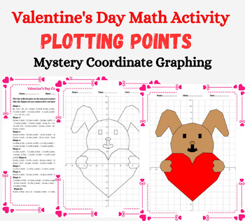 Preview of Math Valentines Day Activity Graphing on the Coordinate Plane Mystery Pictures