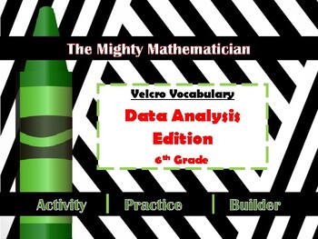Preview of Math Velcro Vocabulary Activity: Data Analysis