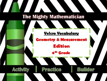 Preview of Math Velcro Vocabulary Activity: Geometry & Measurement