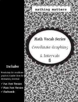 Preview of Math Vocab 6: Coordinate Graphing and Intervals