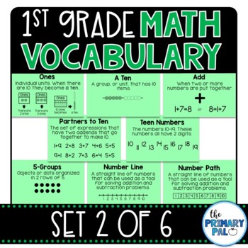Preview of First Grade Math Vocabulary Set 2