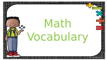 Preview of Math Vocabulary