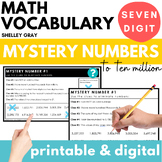 Math Vocabulary 7-Digit Mystery Numbers - Problem-Solving,