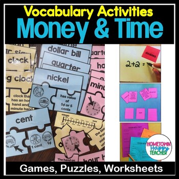 Preview of Math Vocabulary Activities- Money & Time