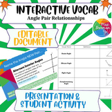 Math Vocabulary Activity-Angle Pair Relationships