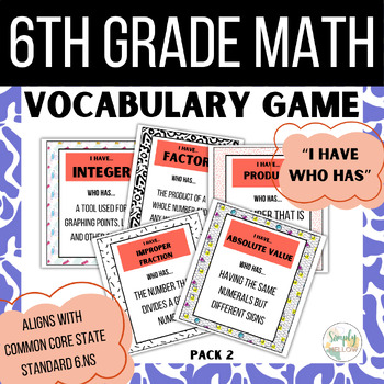 Preview of Math Vocabulary Activity- "I Have, Who Has" Game (Pack 2)