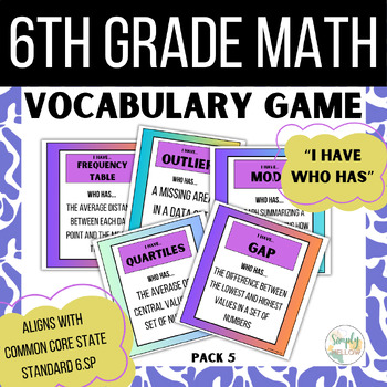 Preview of Math Vocabulary Activity- "I Have, Who Has" Game (Pack 5)