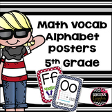 Math Vocabulary Alphabet Poster Red, White, Blue 5th grade