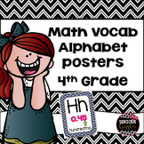 Math Vocabulary Alphabet Posters 4th Grade Navy Chevron