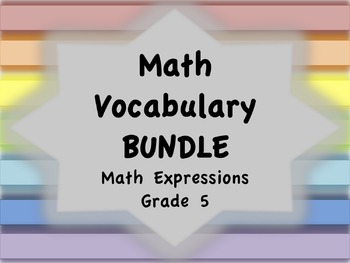 Preview of Math Vocabulary BUNDLE (Math Expressions, Grade 5)