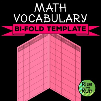 Preview of Math Vocabulary Bifold Template