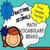 NO PREP Math Bingo Game: Fractions and Decimals Grade 5
