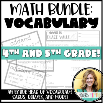 Preview of Math Vocabulary Bundle for the Entire Year