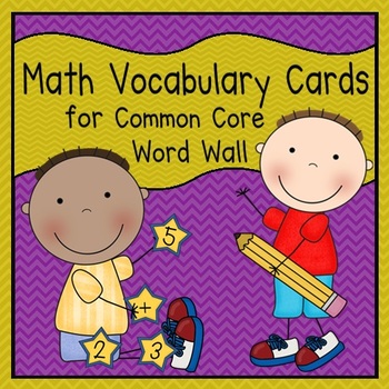 Preview of Math Vocabulary Cards (1st Grade Common Core)