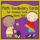 Math Vocabulary Cards (1st Grade Common Core)