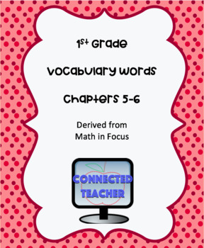 Preview of Math Vocabulary Cards 1st Grade Math in Focus Chapters 5,6