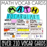 2nd and 3rd Grade Math Vocabulary Cards:  210 Math Terms f