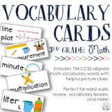 Math Vocabulary Cards {Aligned to 3rd Grade CCSS}