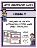 Math Vocabulary Cards Units 1-12 (For use with Reveal Math