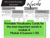 Math Vocabulary Cards Inspired by 5th Grade Module 4 Eurek