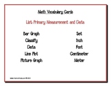 Math Vocabulary Cards: Primary Measurement and Data