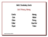 Math Vocabulary Cards: Primary Money