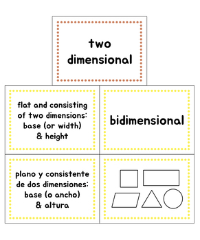 Preview of Math Vocabulary Cards Set 5 - 2D Geometry (for ELL/ESL students)
