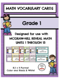 Math Vocabulary Cards Units 1-13 (For use with Reveal Math