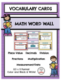 Math Vocabulary Cards Units 1-14 (For use with Reveal Math
