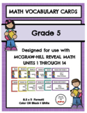 Math Vocabulary Cards Units 1-14 (For use with Reveal Math
