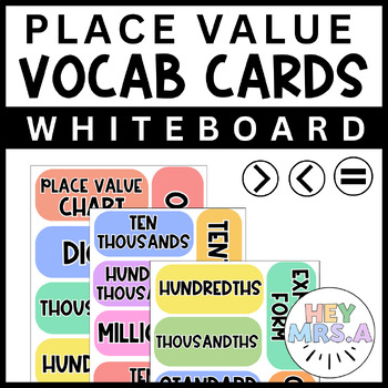 Preview of Math Vocabulary Cards - Whiteboard Labels | Place Value