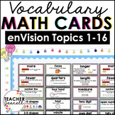 Math Vocabulary Cards (enVision Math First Grade Topics 1-
