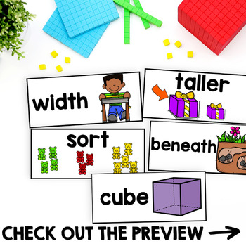 Kindergarten Math Vocabulary--Common Core--Module Length, Width