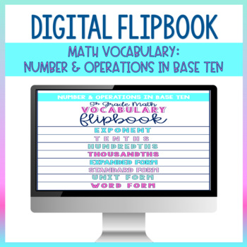 Preview of Math Vocabulary-Digital Flipbook- Number & Operations in Base Ten