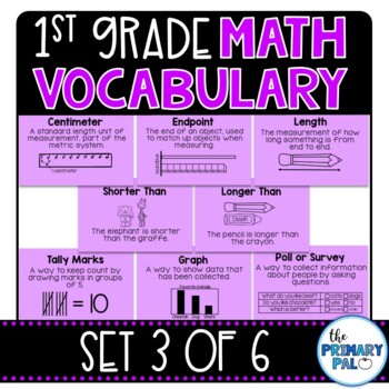 Preview of First Grade Math Vocabulary Set 3